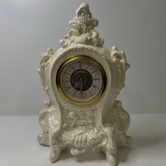 Vintage Baroque-Style Ceramic Mantel Clock
