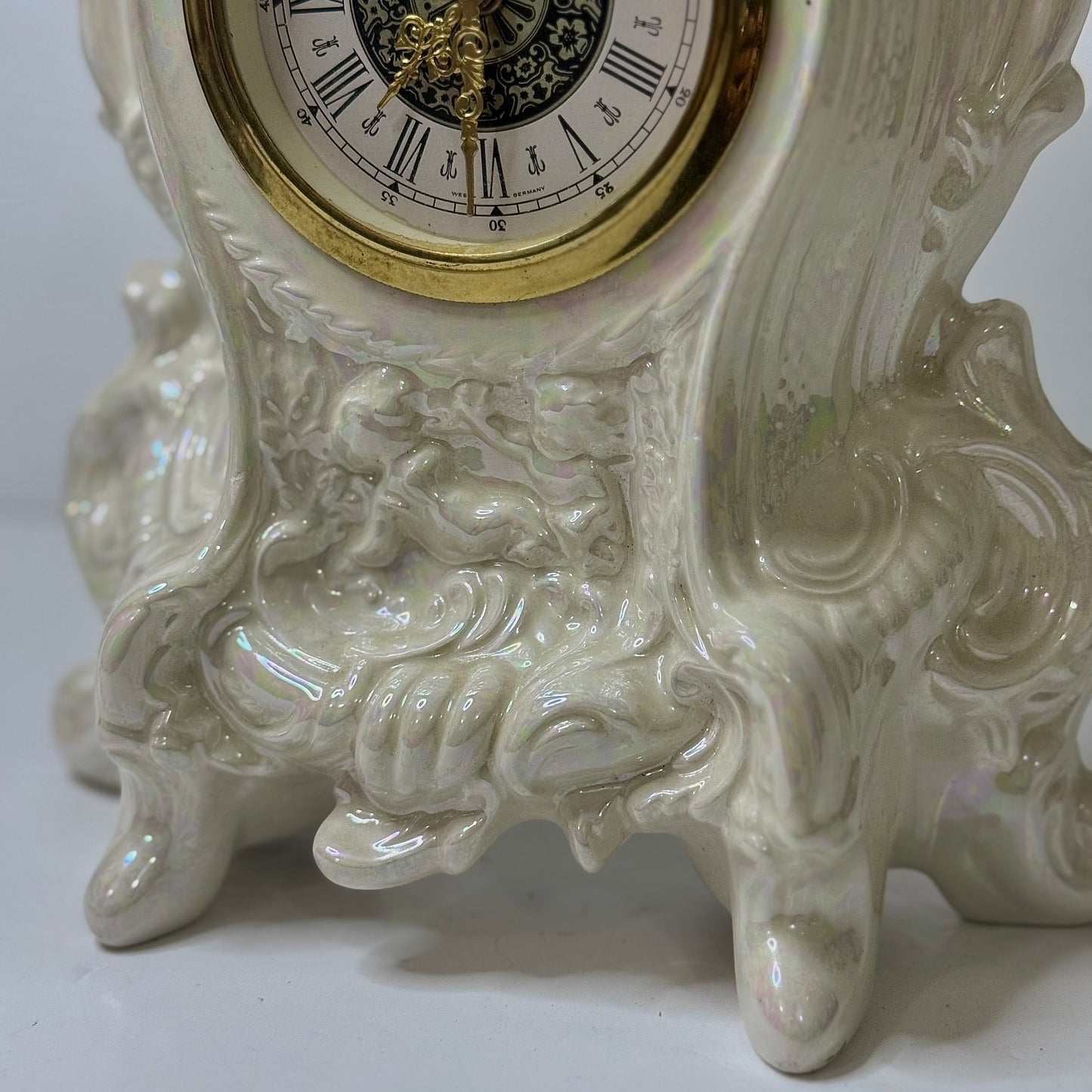 Vintage Baroque-Style Ceramic Mantel Clock
