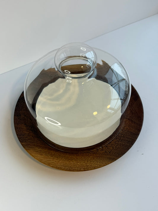 Vintage Cheese Board with Glass Dome