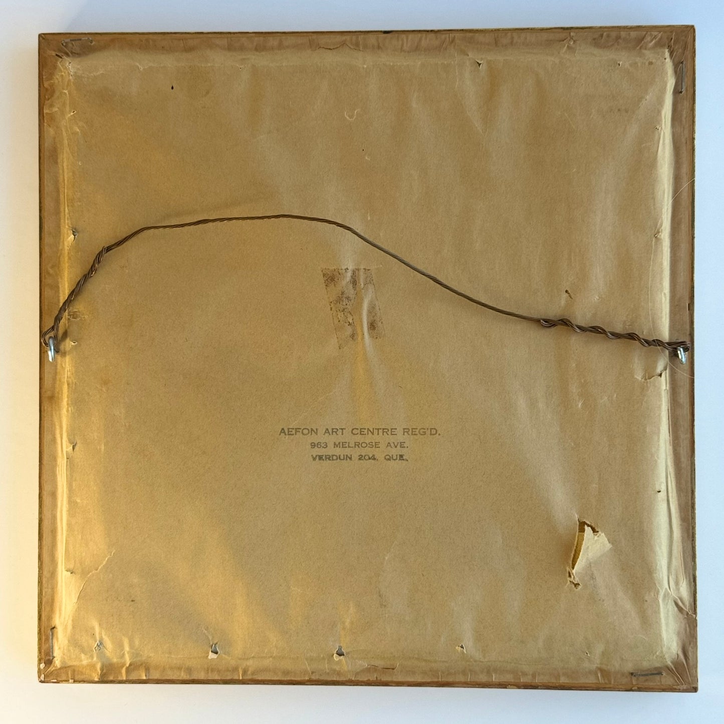 Vintage Framed Floral Needlepoint Square