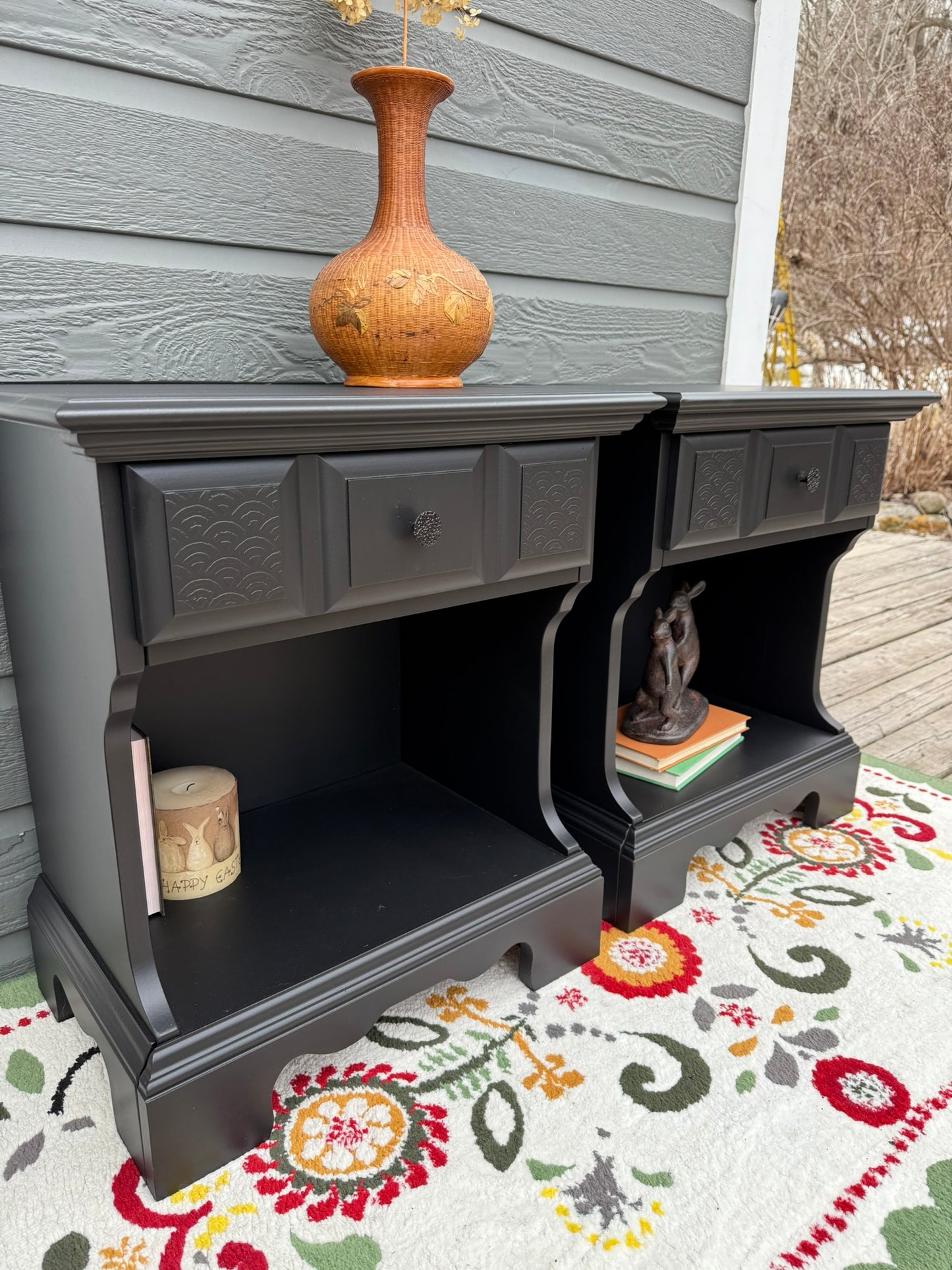 Pair of Black Nightstands