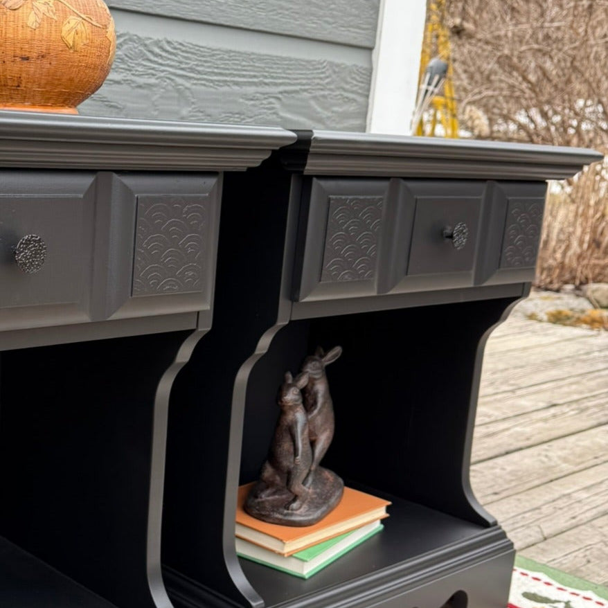 Pair of Black Nightstands