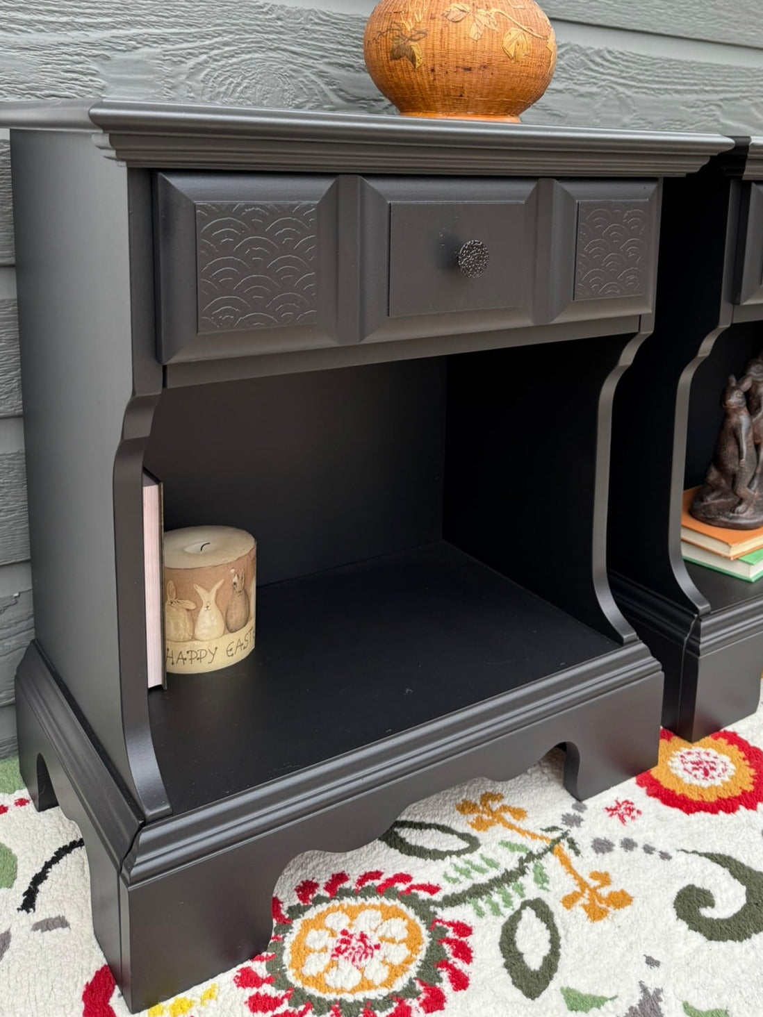 Pair of Black Nightstands