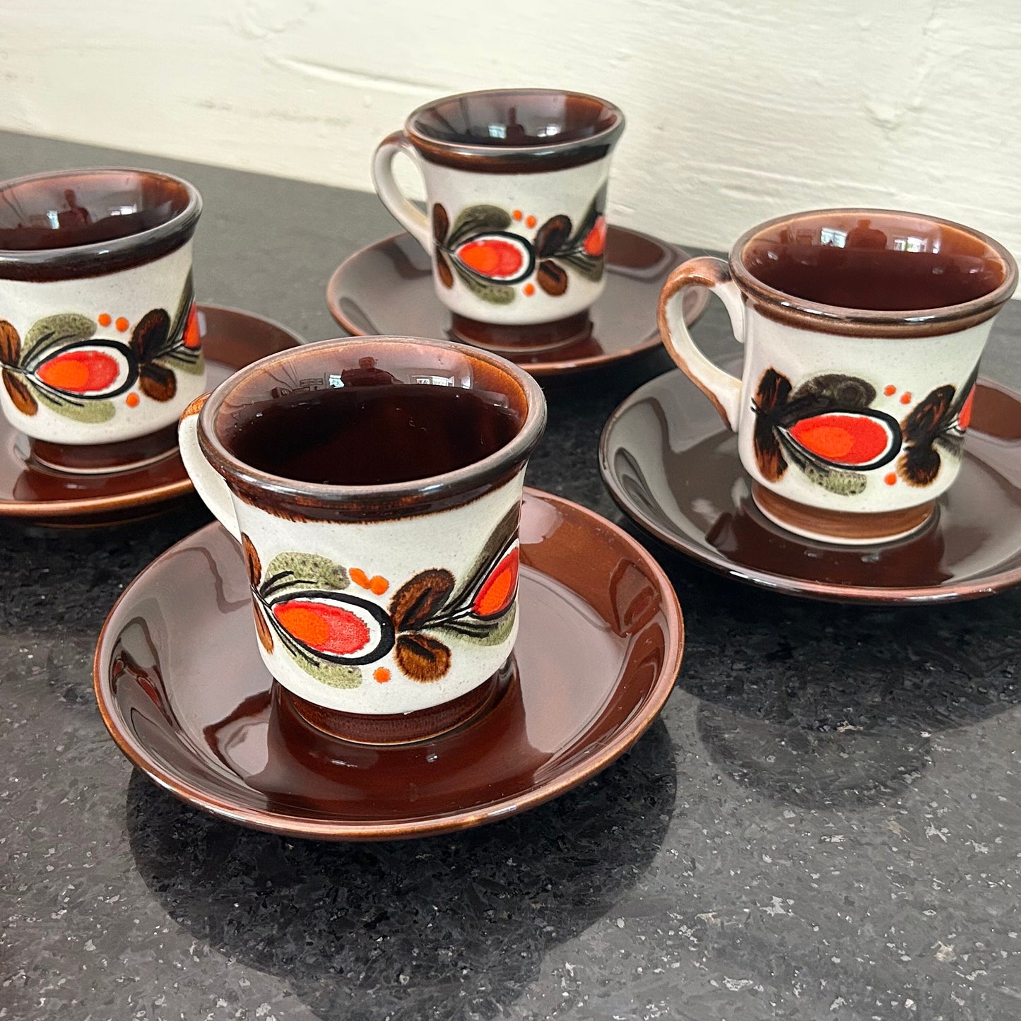 Vintage Schramberg Tea Cup Set: German Ceramic Coffee Cups