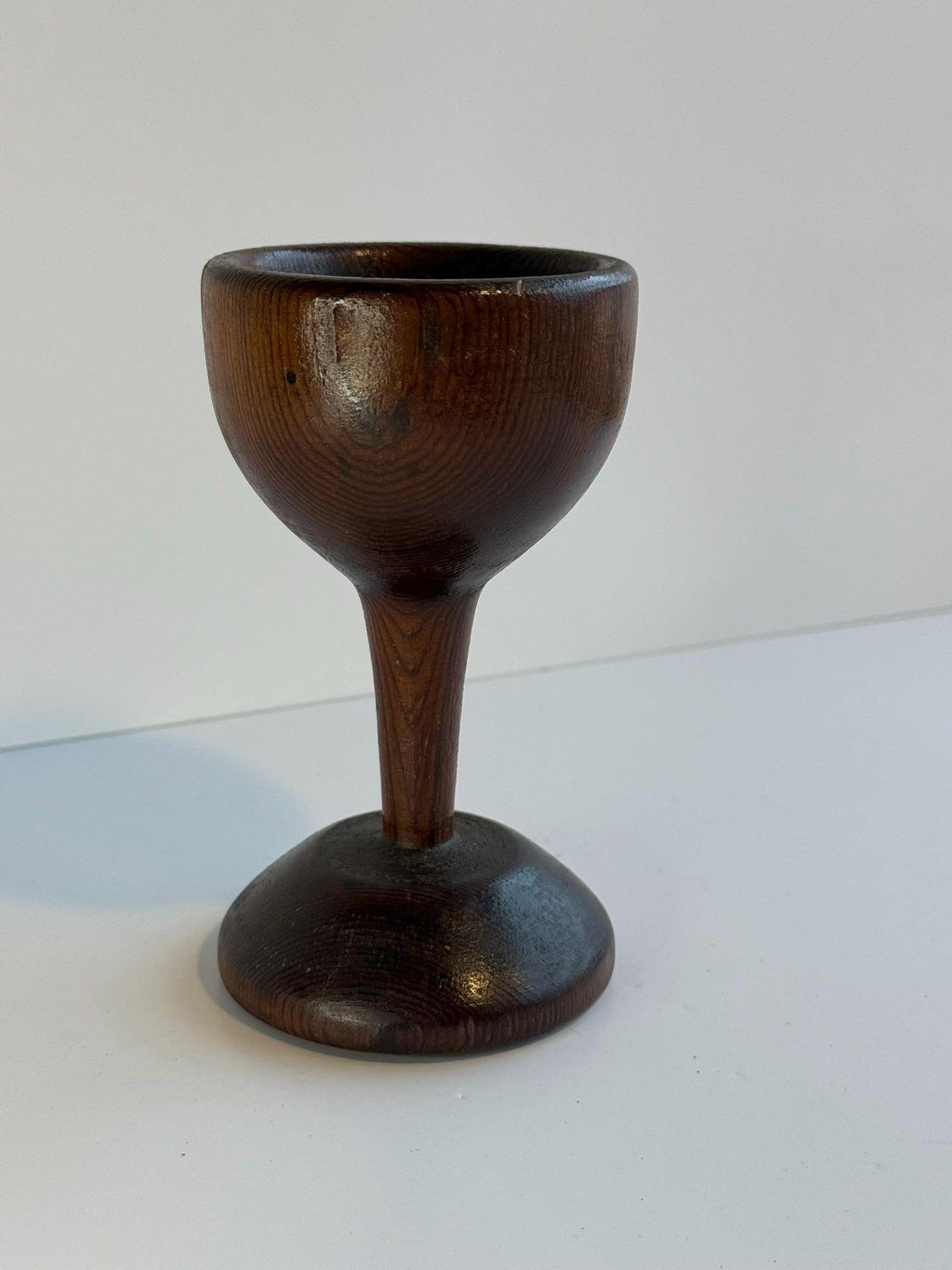 Treen Chalice Shaped Decor Candle Holder Planter Wooden Decor