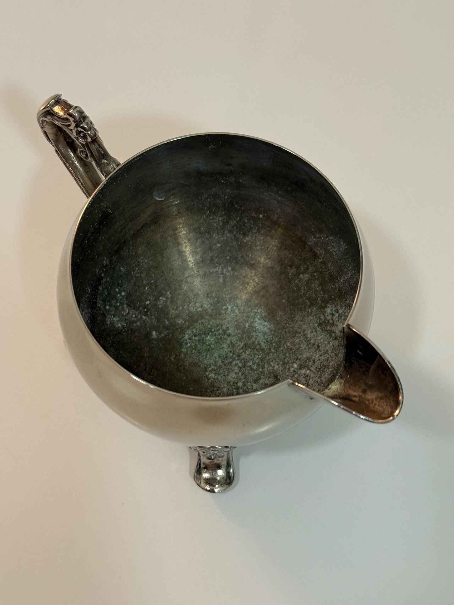 Vintage Silver Plated Creamer Maybe a Repurposed Planter