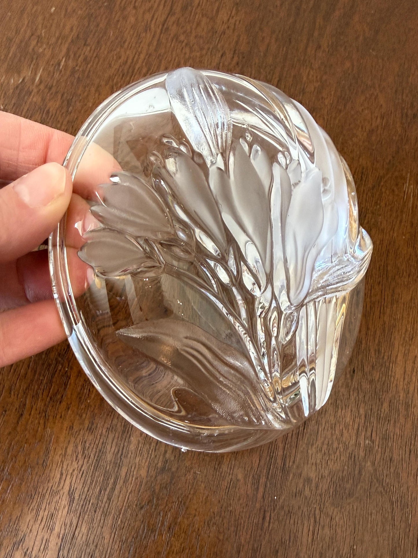 Vintage Mikasa Crystal Candy Dish with Gold Rim