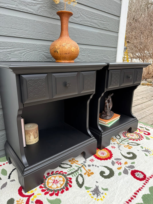 Pair of Black Nightstands