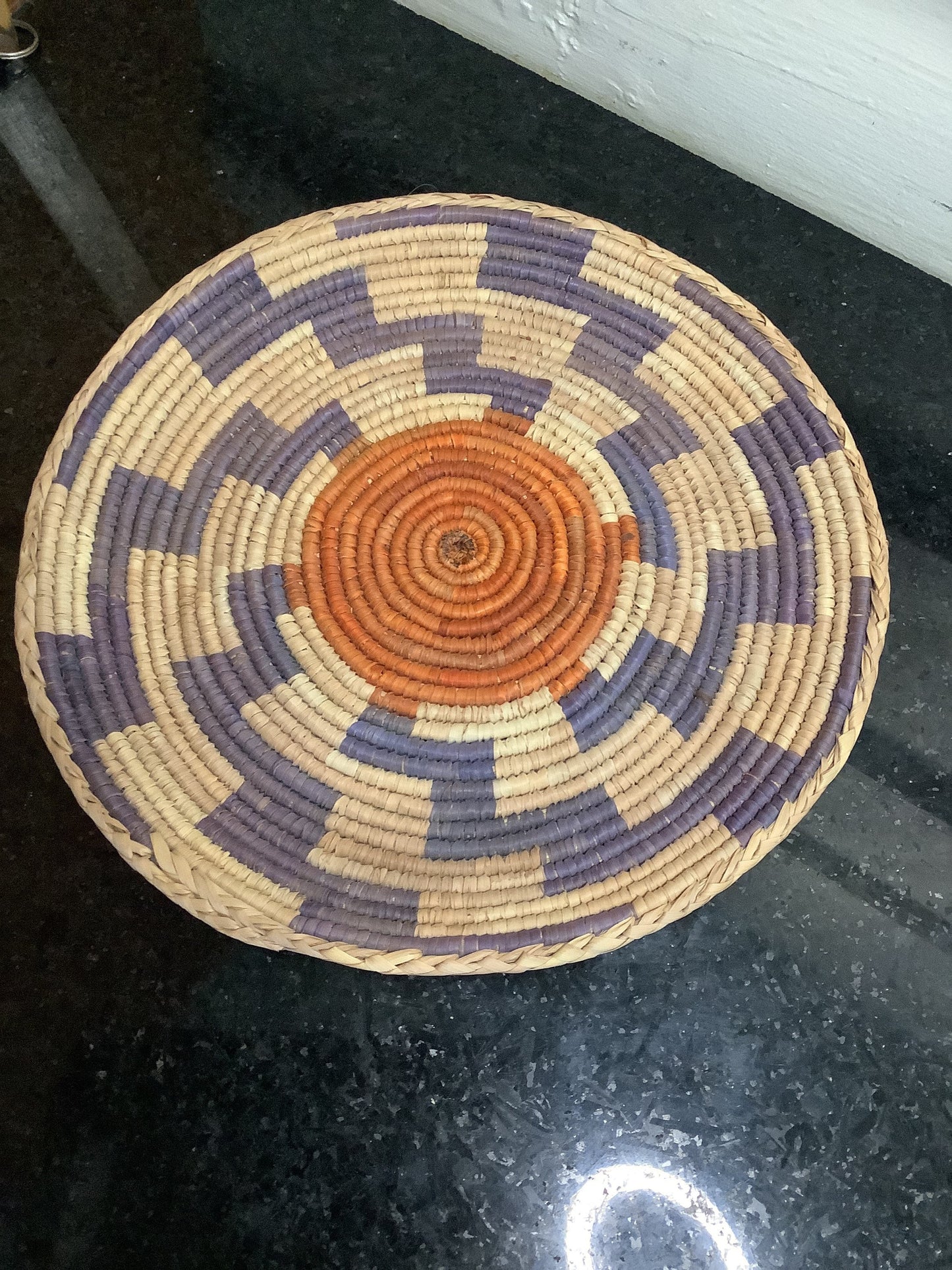 Ethnic Basket Boho Wall Art Fiber Rattan Colourful African Style Natural