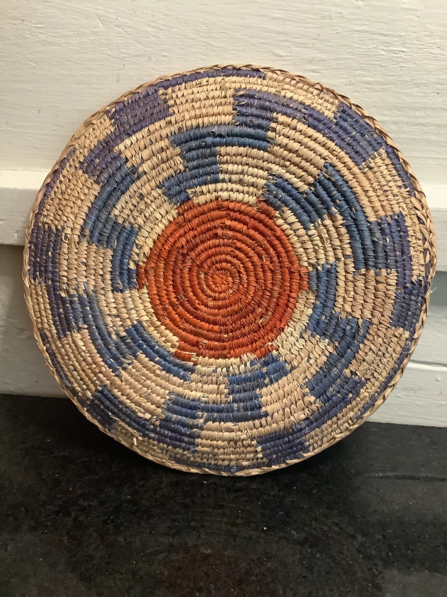 Ethnic Basket Boho Wall Art Fiber Rattan Colourful African Style Natural