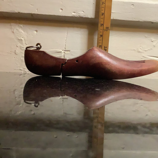 Wooden Shoes Pair Vintage Mold Solid Wood Bookends