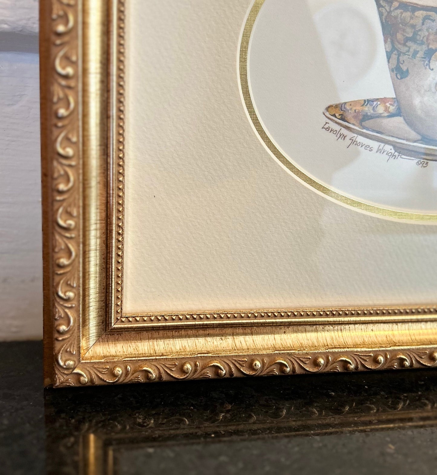 Carolyn Shores Wright Teacup Print Gorgeous Nicely Framed