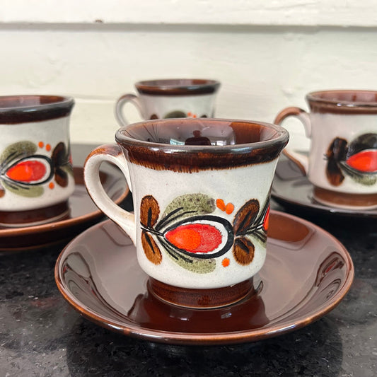 Vintage Schramberg Tea Cup Set: German Ceramic Coffee Cups