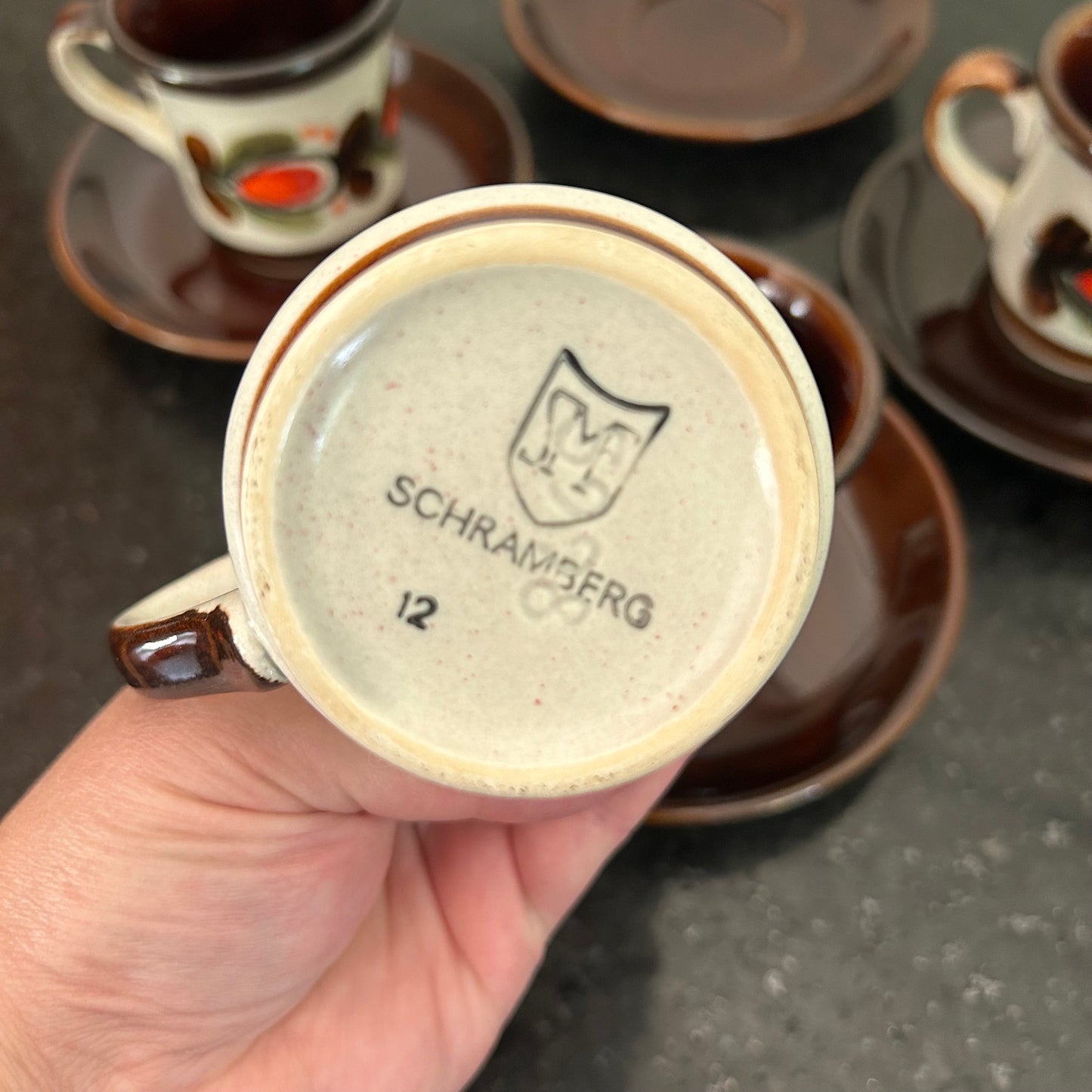Vintage Schramberg Tea Cup Set: German Ceramic Coffee Cups