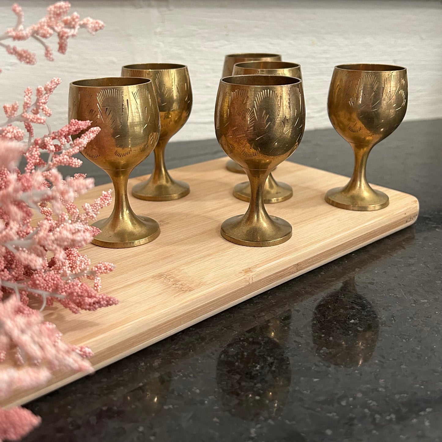 Brass Shot Glasses Vintage Barware Drinkware Brass Collection
