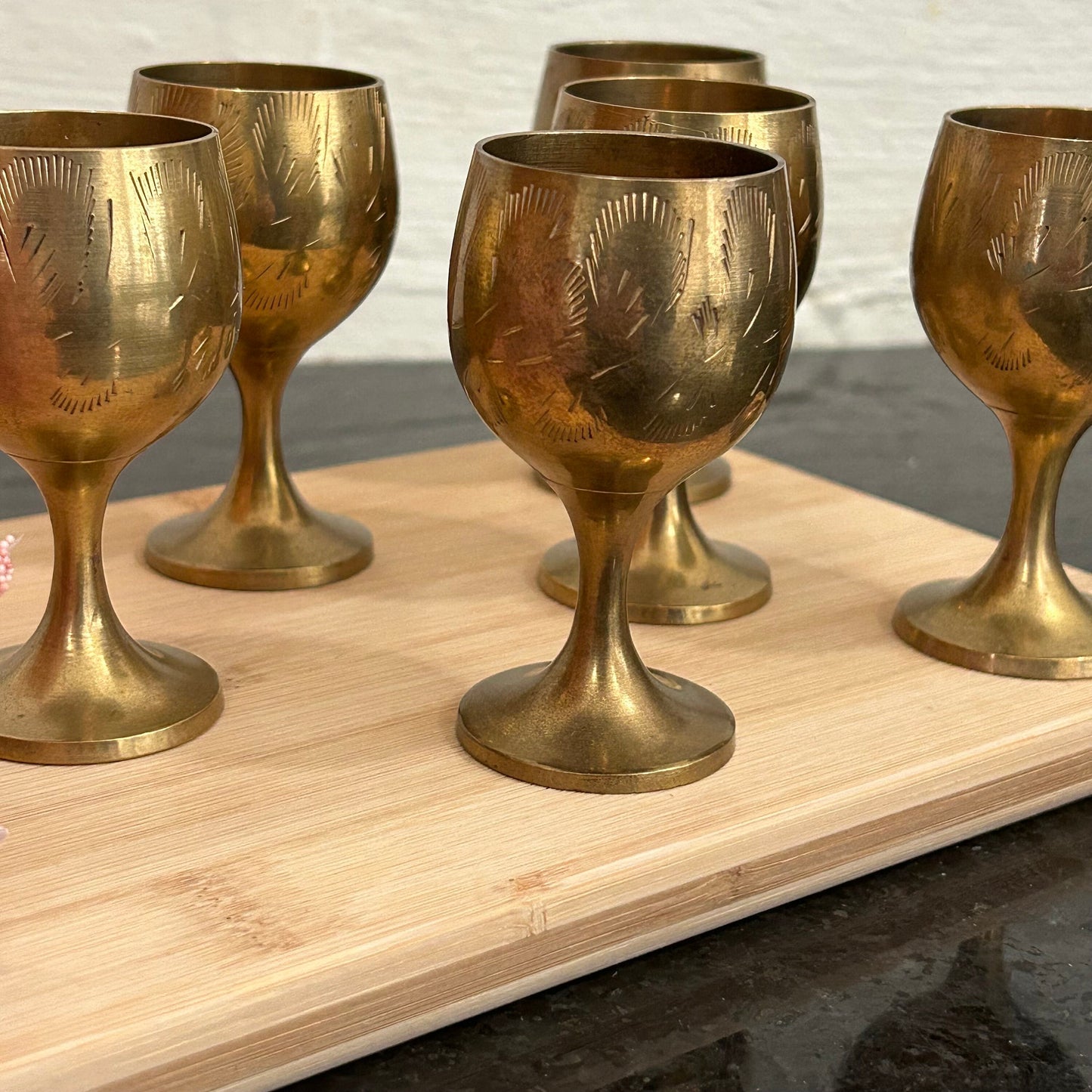 Brass Shot Glasses Vintage Barware Drinkware Brass Collection