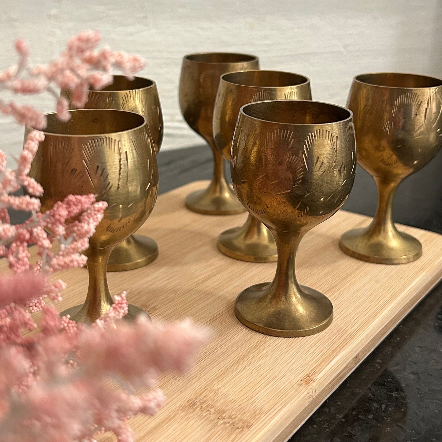 Brass Shot Glasses Vintage Barware Drinkware Brass Collection