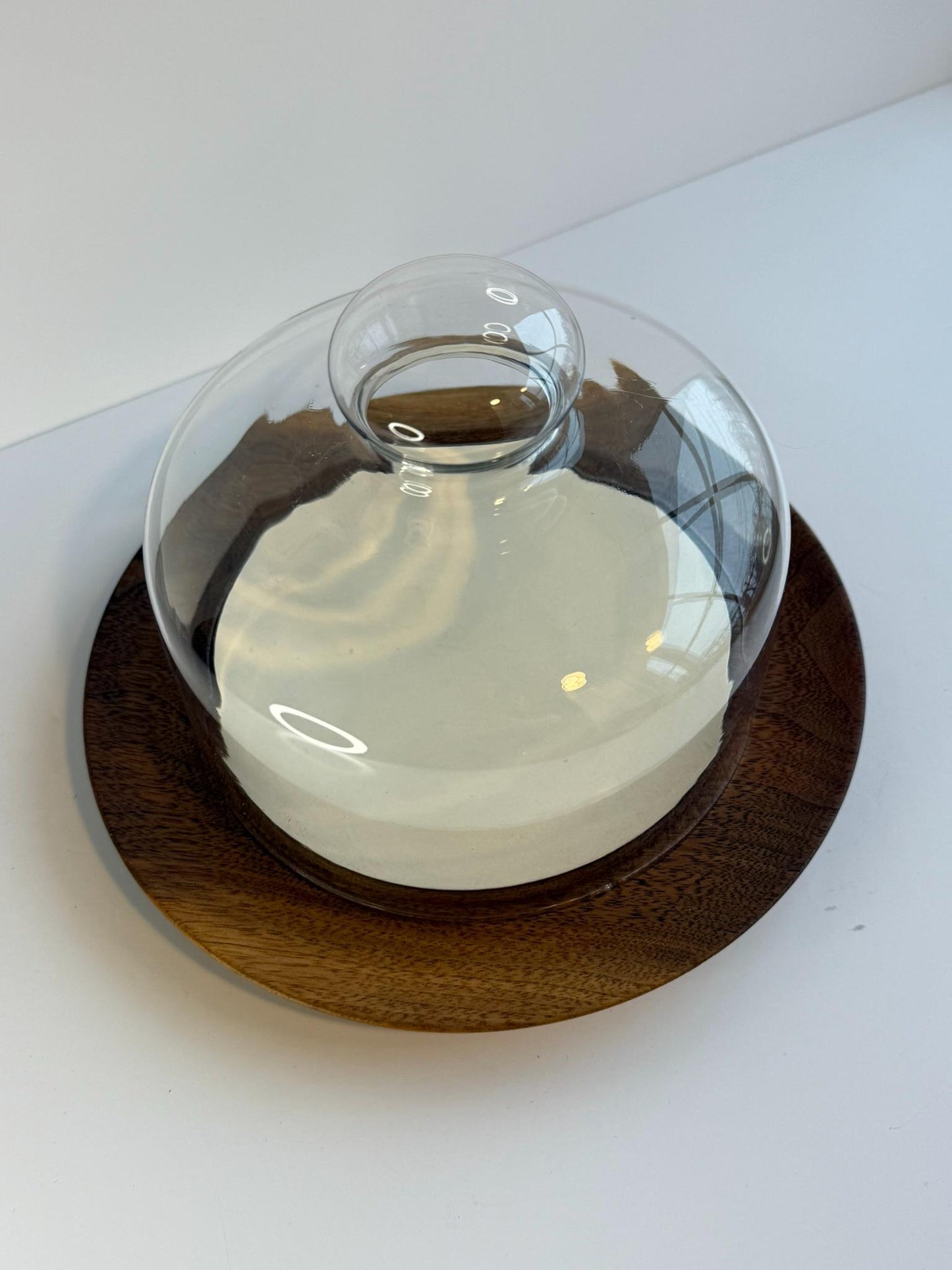 Vintage Cheese Board With Glass Dome