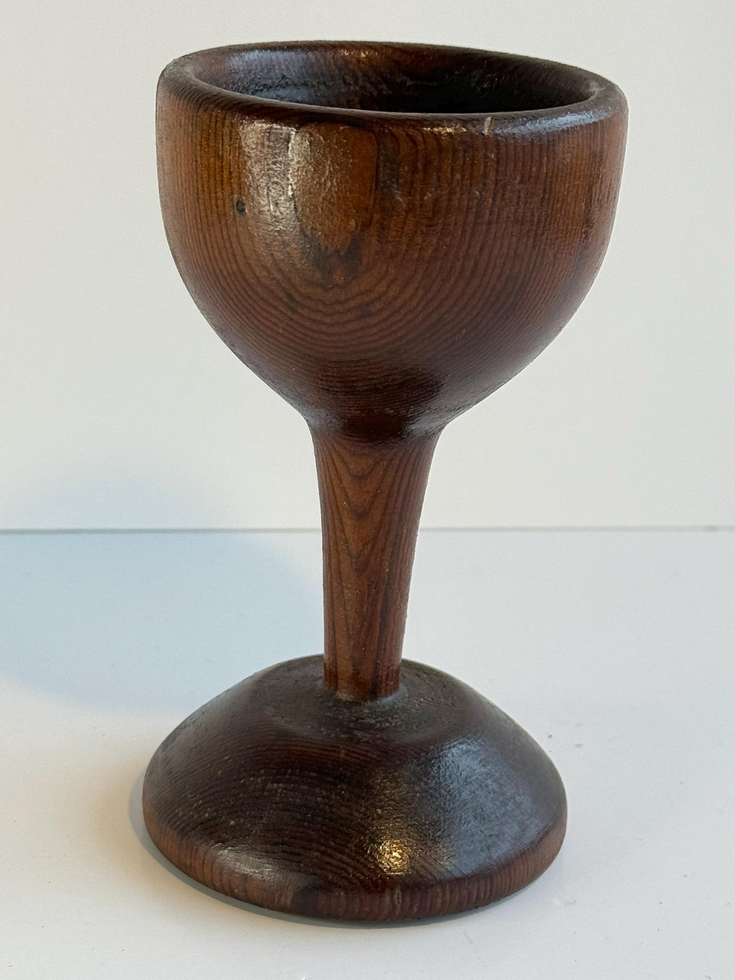 Treen Chalice Shaped Decor Candle Holder Planter Wooden Decor