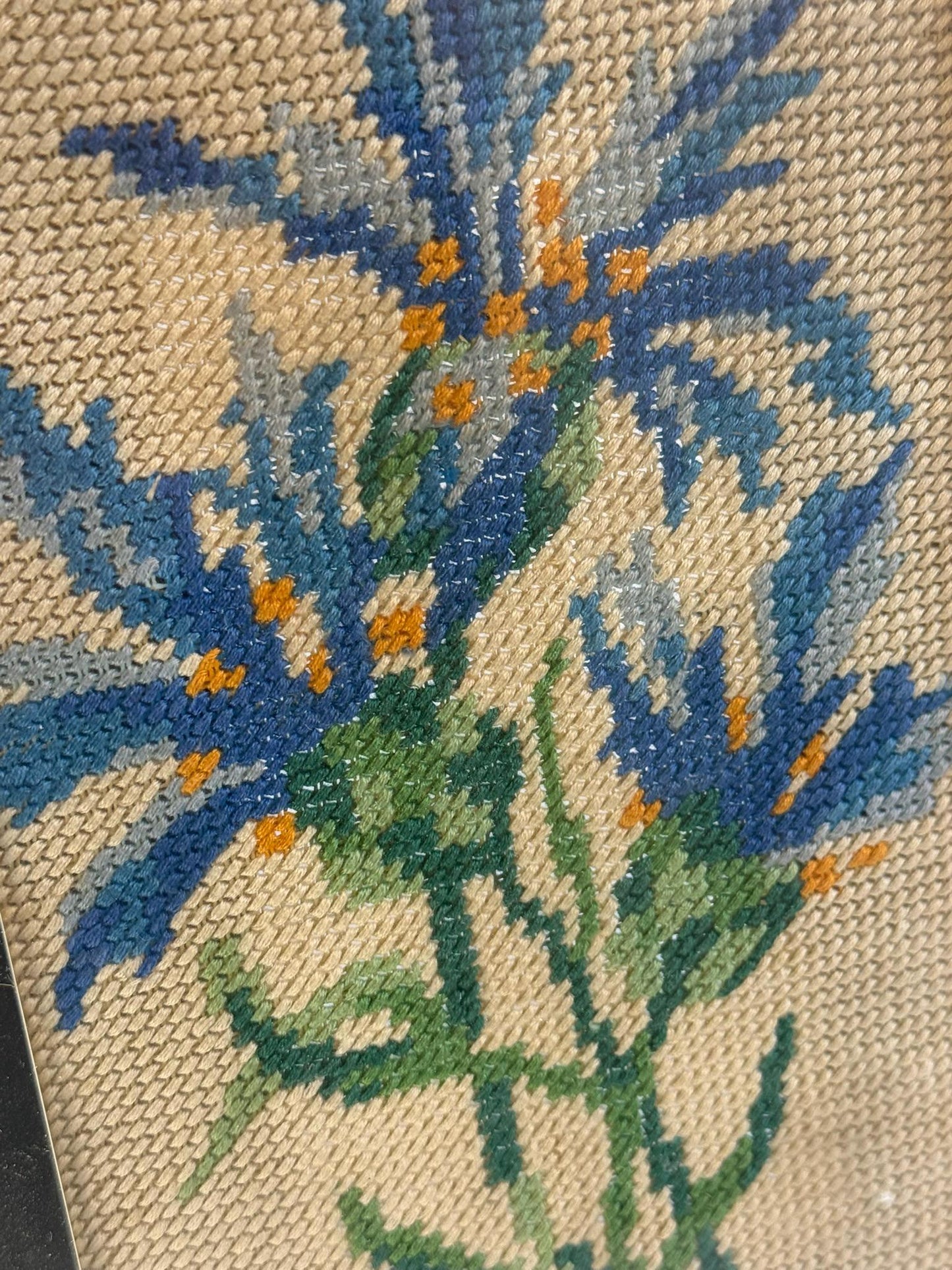 Floral Needlepoint Framed Embroidery Wall Art