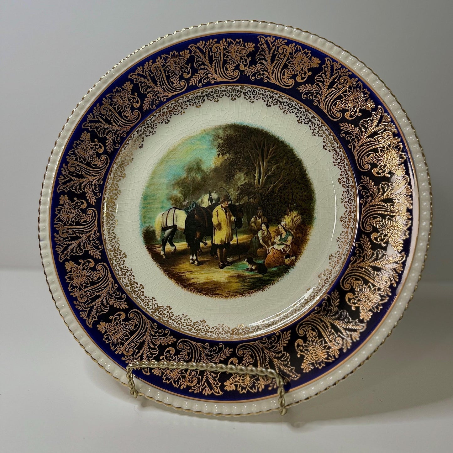 Vintage Solian Ware Dinner Plate | Simpsons Potters Cobridge “Country Farmer” Design | Collectible English Pottery