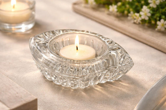 Vintage Mikasa Clear Glass Votive Candle Holder – Textured Glass Décor, 4×3×2