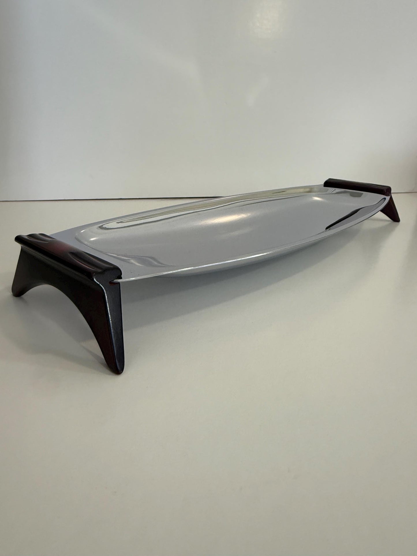 Vintage Mid-Century Modern “Gourmates” Chrome Serving Tray by Glo-Hill of Canada