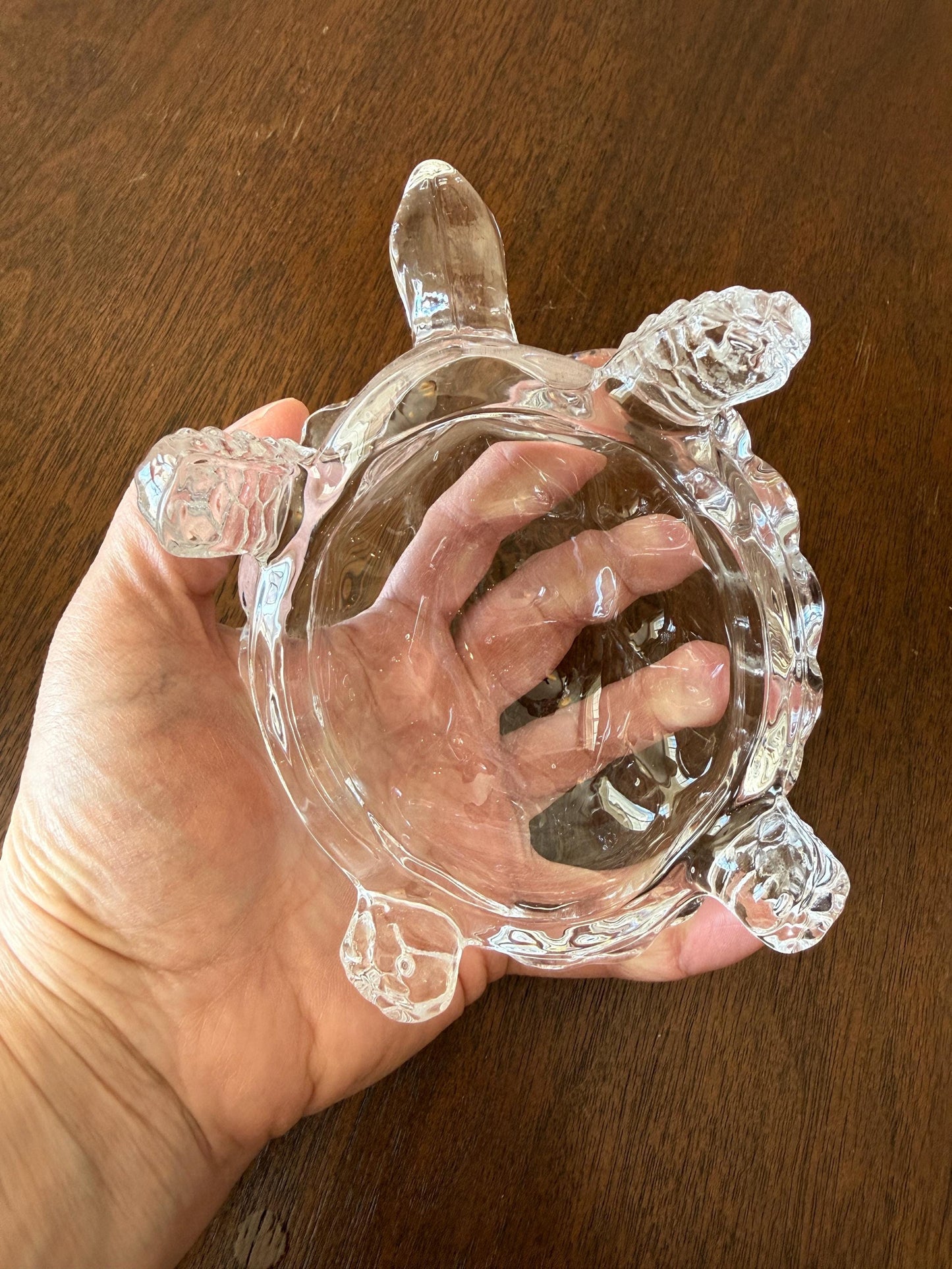 Vintage Clear Glass Turtle Figurine Paperweight