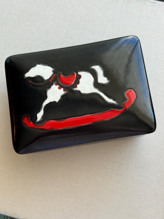 Vintage Rocking Horse Ceramic Trinket Box