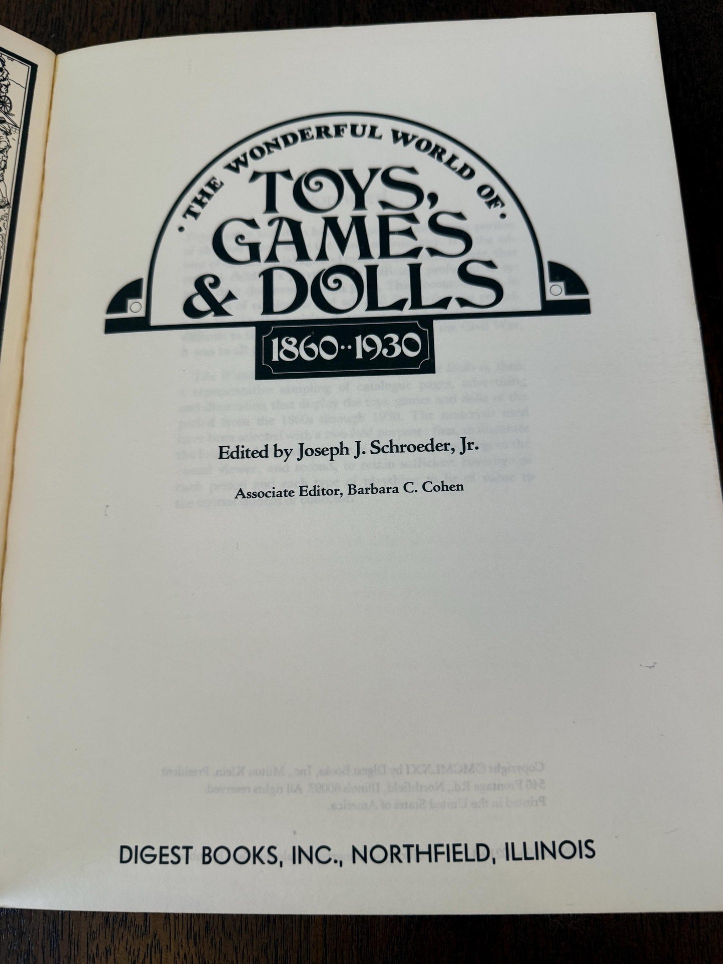 Vintage Toys Games Dolls Reference Book 1860-1930 Digest Books 1971