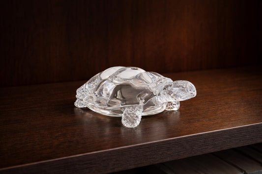 Vintage Clear Glass Turtle Figurine Paperweight