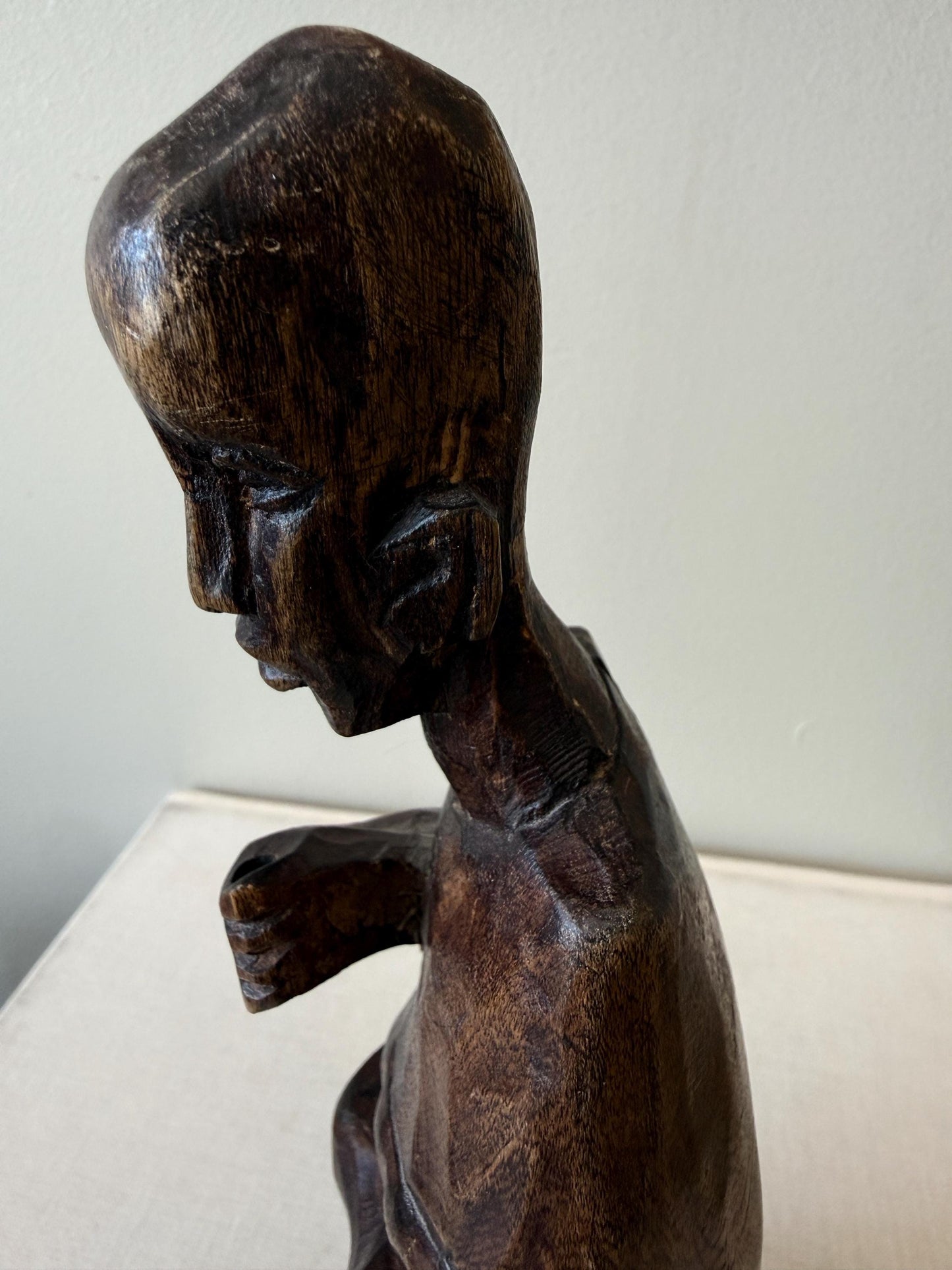 Vintage African Hand Carved Wood Sculpture