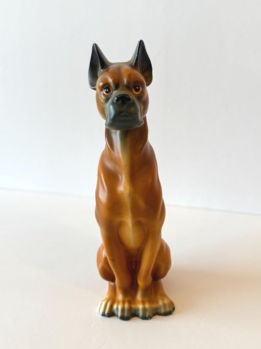 Vintage Japanese Ceramic Boxer Dog Figurine c.1950 MCM Decor Animal Statue