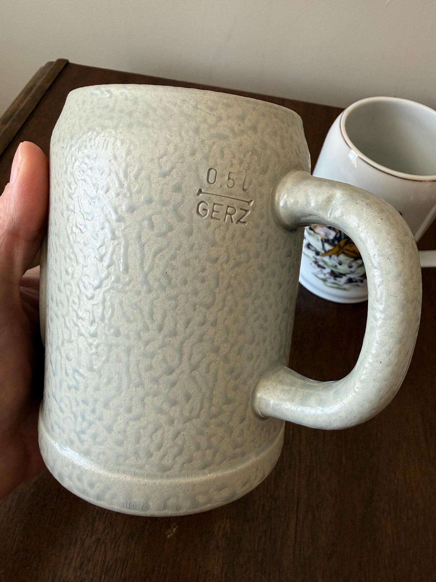 Vintage German Crested Stein & English Hunting Scene Mug – Rustic Barware