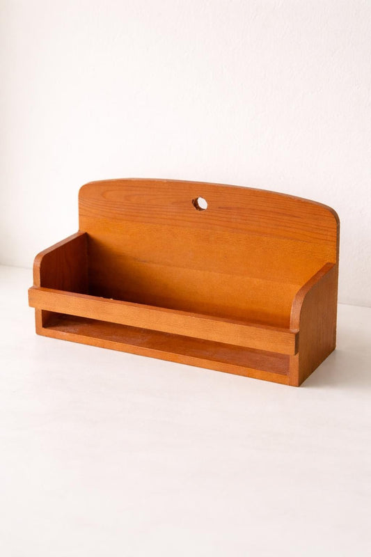 Vintage Solid Wood Wall Shelf, Rustic Spice Rack, Farmhouse Organizer, Cottagecore Decor